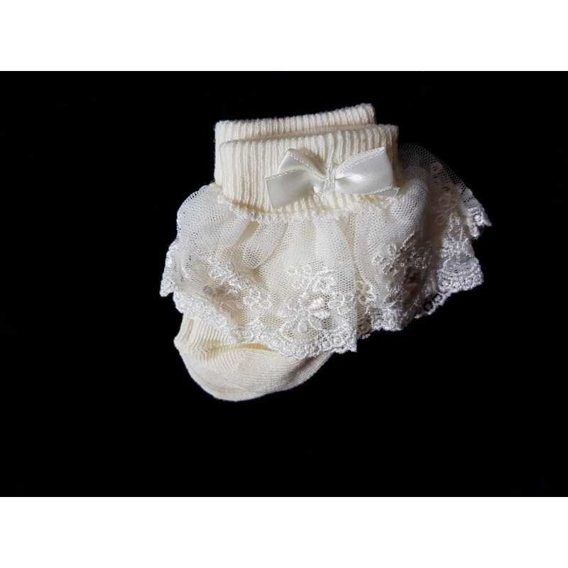 Ivory Baby Girl Christening/Special Occasion Poppy Lace Socks Ivory Baby Girl Christening/Special Occasion Poppy Lace Socks