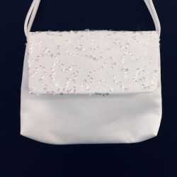 White Handmade First Holy Communion Sequin Handbag Style EMI 18