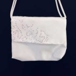 White Handmade First Holy Communion Sequin Handbag Style EMI 18