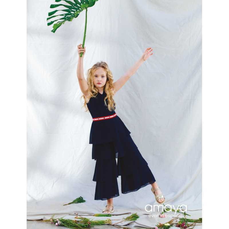 Amaya Navy Confirmation Jumpsuit Style 534085 Amaya Navy Confirmation Jumpsuit Style 534085